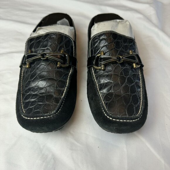 Sesto Meucci Womens Leather Slip Ons Loafers Black Square Toe Size 9 - Picture 4 of 12